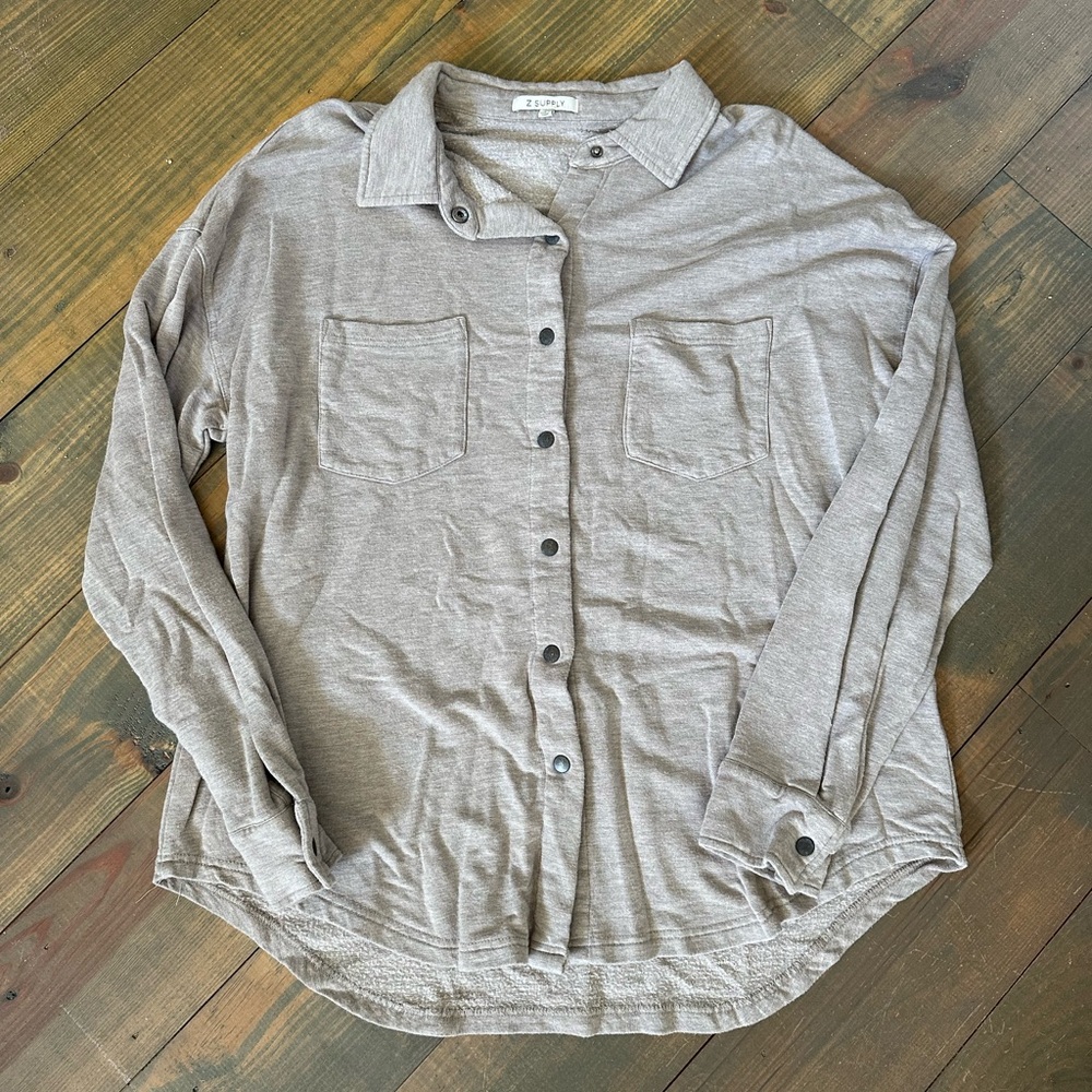 Z Supply Gray Button-Up Shirt